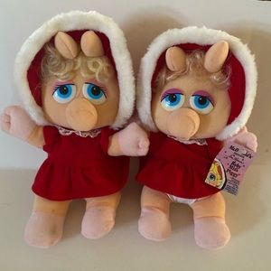 2 Jim Henson's Baby Miss Piggy Plush Doll 1988